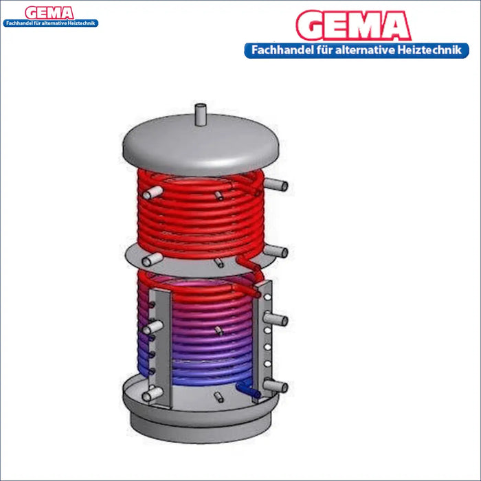 Schichtspeicher mit 🌡️ Wärmetauschern – optimale Wärmespeicherung für moderne Heizsysteme. 🔥💧