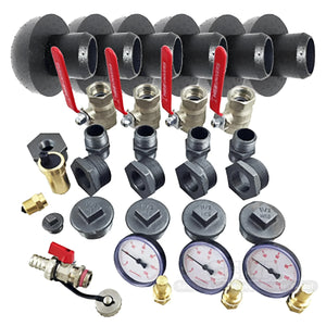 Plumbing manifold mit Ventilen und Fittings für Thermoflux Pelling 25/75 plus Hygienespeicher mit großzügigem Vorratsbehälter