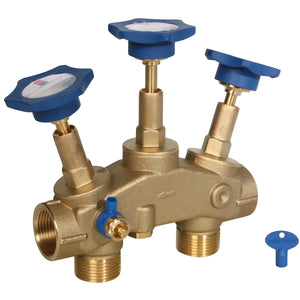 Brass manifold mit blauen Knöpfen für r2d2-32 Weiches Wasser und kalkfreies Wasser
