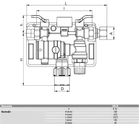Automatische Heizungs-Füllarmatur BA 6628 Plus DN20 für Heizungsanlagen.