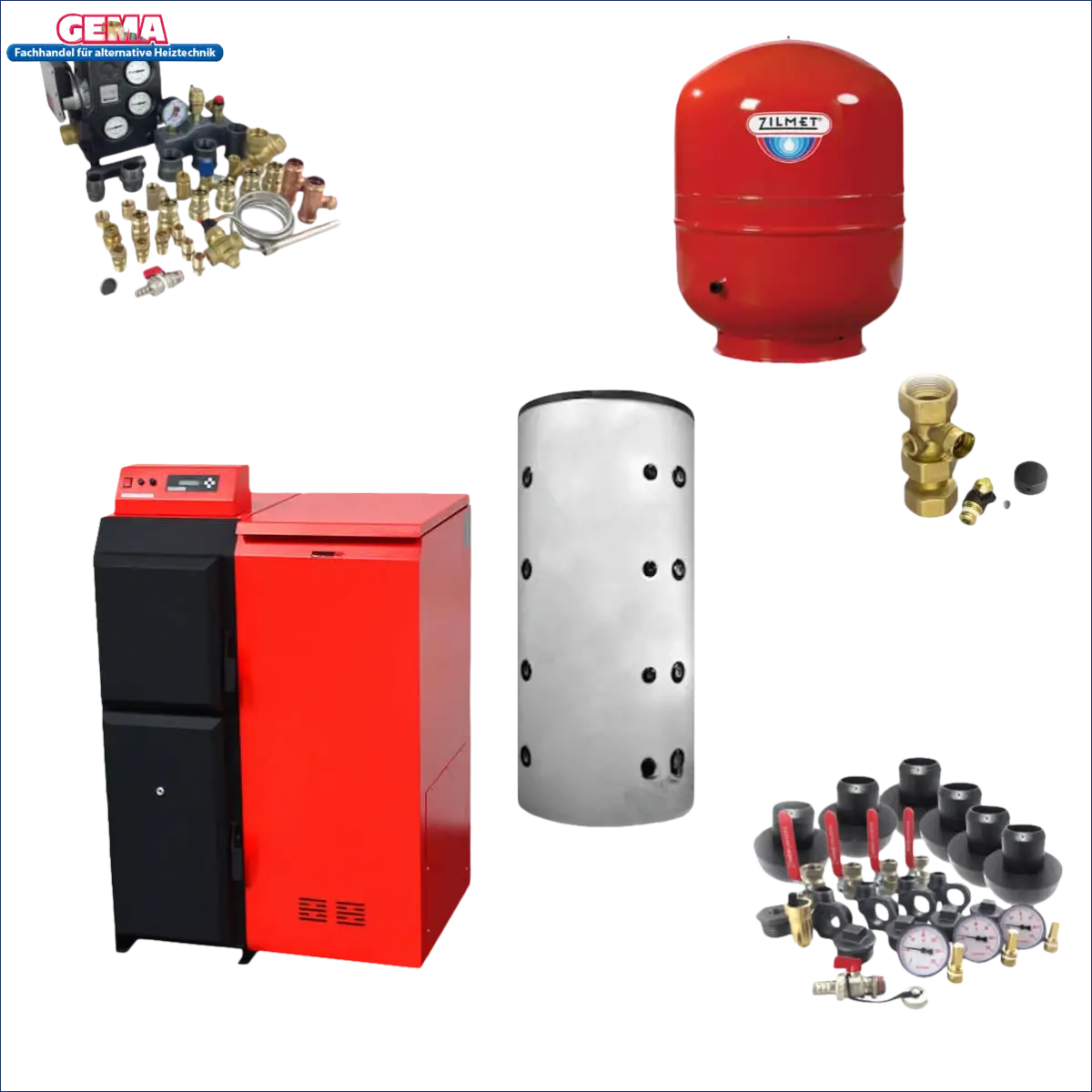 Heizungskomponenten des Thermoflux Pelling 35/150 mit Pufferspeicher ohne WT