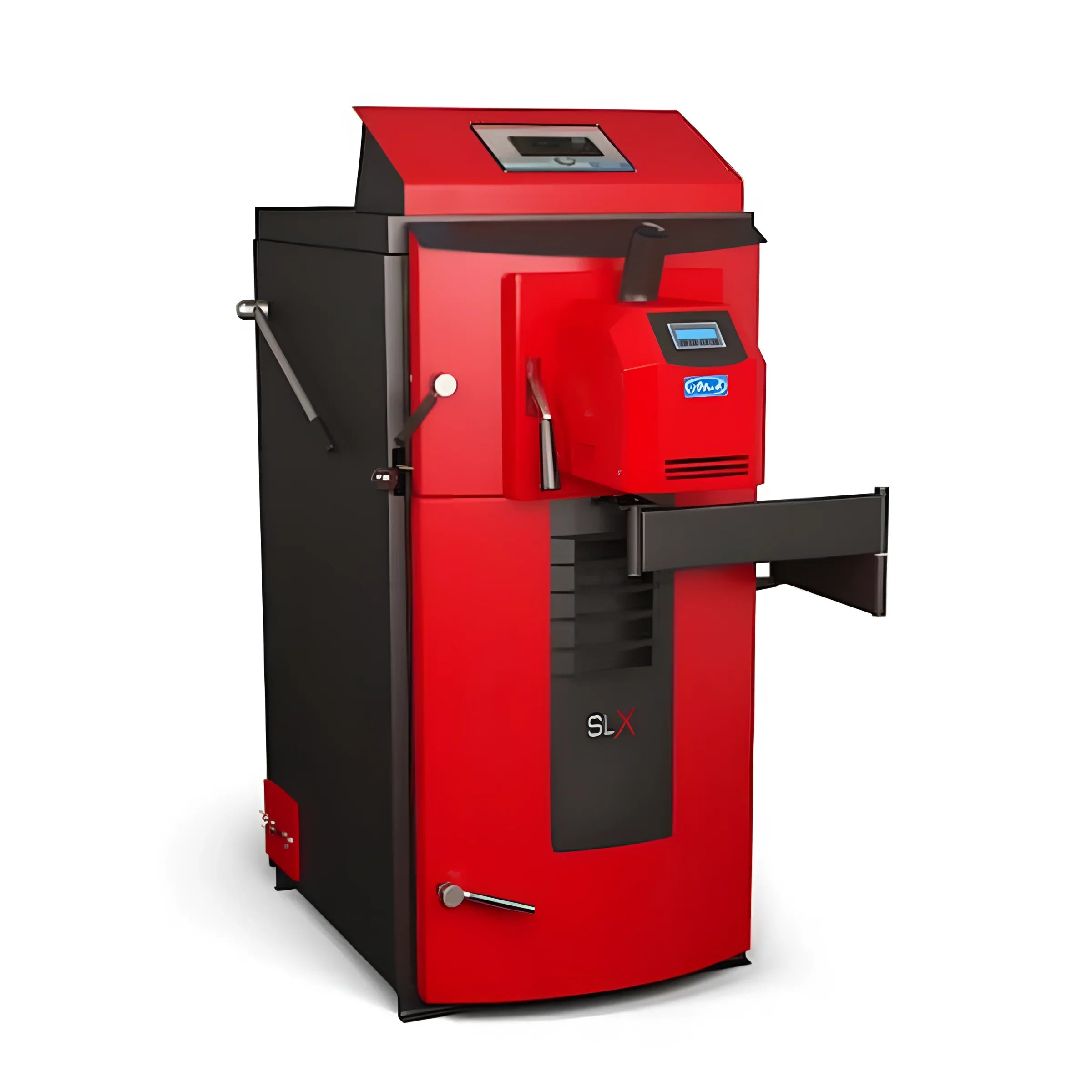 Rote und schwarze Industrielle Heizkessel Attack SLX Kombi20 plus Pufferspeicher