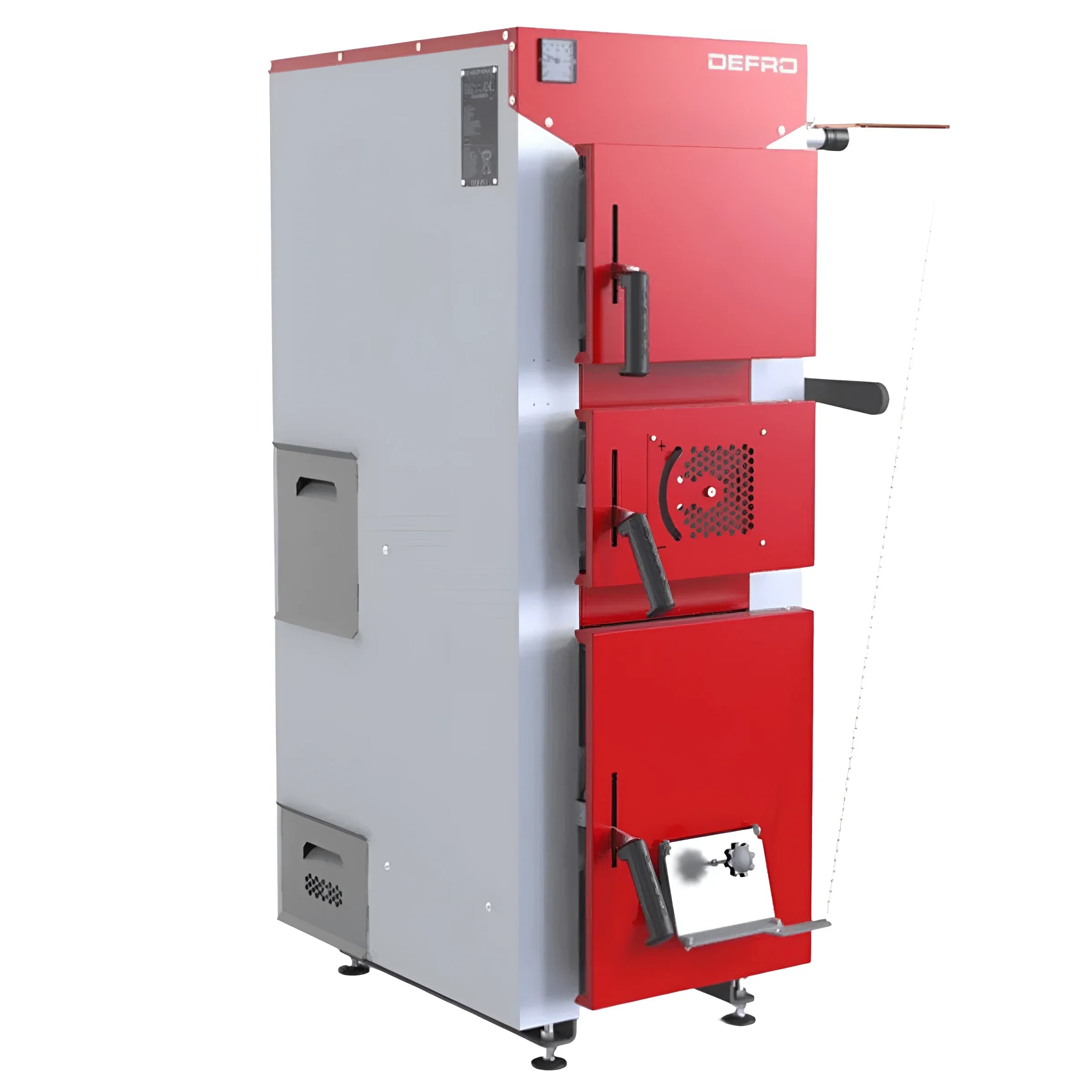 Red und grauer Festbrennstoffkessel der Holz-Kohle Defro DWS 17 KW Heizkessel Serie