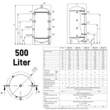 Fűtési vízpuffer memória 500 liter