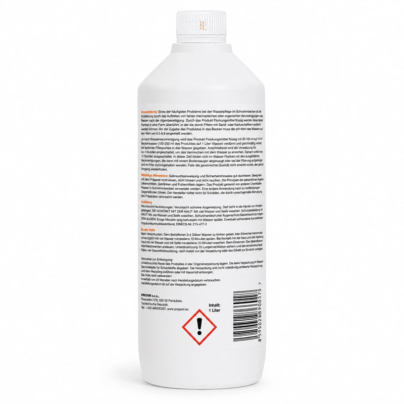 Flocculant liquid pool