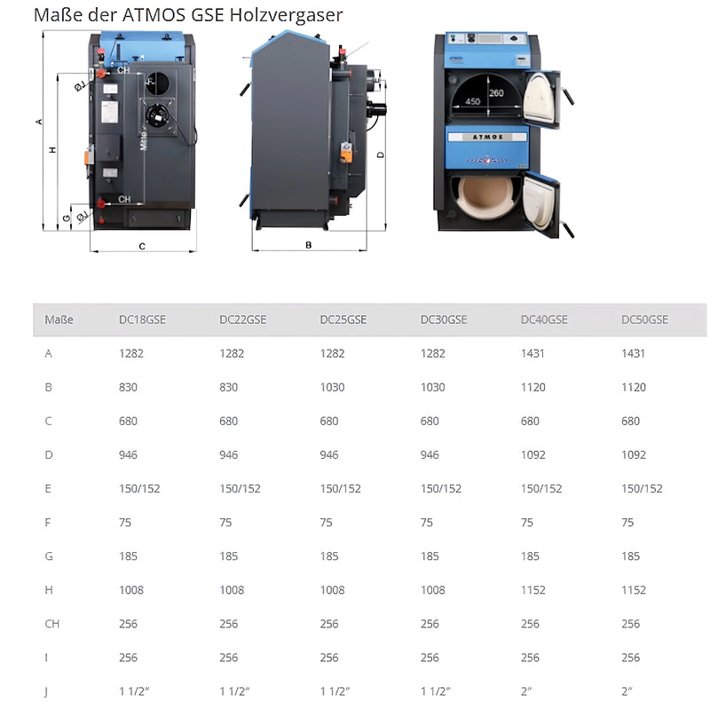 Wood gasification boiler ATMOS DC40GSE 40 kW log boiler