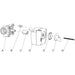 Diagram of LK 950 Stellmotor parts labeled A-G for assembly and maintenance. Precision engineering for HVAC systems.