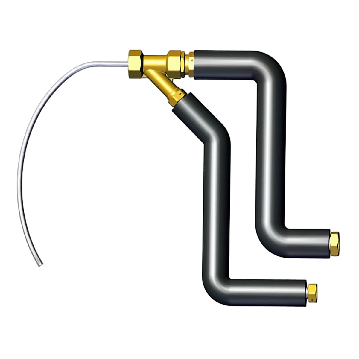 Plumbing pipes mit Brassfittings für langen Wasserleitungen im HydroKit HWC Lanzenventil