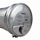 Zugbegrenzer Edelstahl Universal mit Rauchrohradapter und Dichtlippe.