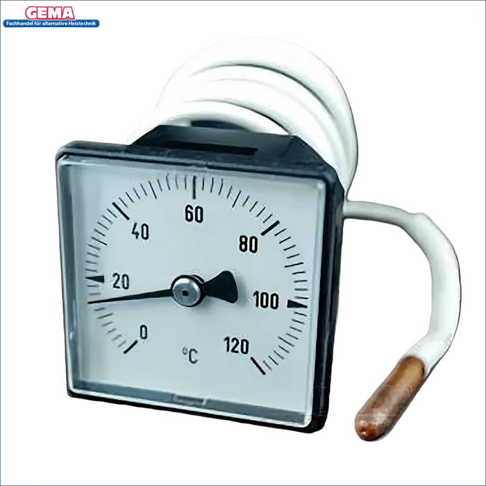 Quadratischer Temperaturmesser mit Sonde für das Heizkessel Thermometer Defro DS