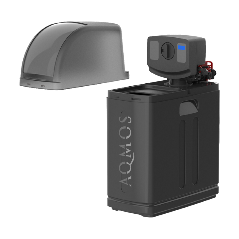 AQMOS R2D2-48 Black Edition Water Softening System Set with Backwash Filter, Connection Set and Mounting Block