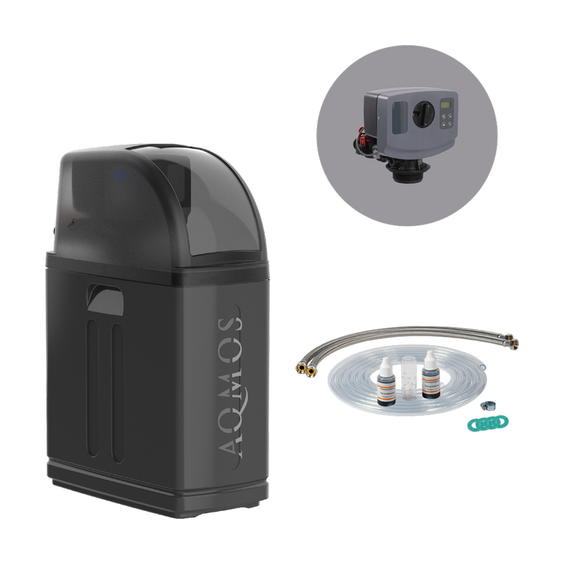 Aqmos Water Softener R2D2-32 BLACK EDITION with 1" Connection Set