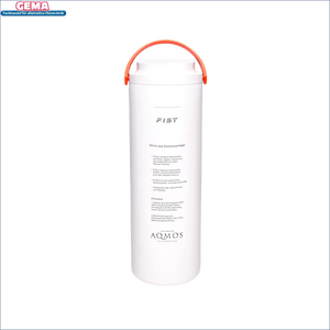 Weißer Wasserfilter mit orangefarbenem Griff für reines Trinkwasser in aqmos All-in-One Umkehrosmoseanlage
