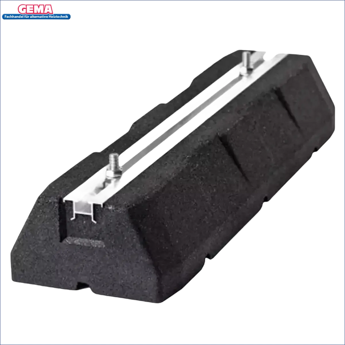 Schwarzer Ballastblock mit Metallschiene für Dämpfungssockel Cool Frame