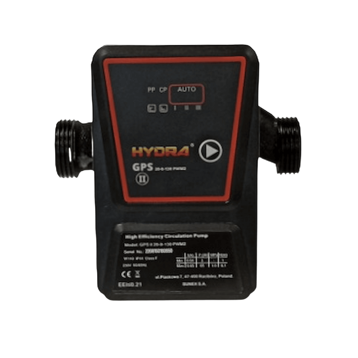 Schwarze Circulationspumpe mit Gewindeadaptern für Solarpumpe Hydra GPS, PWM gesteuert