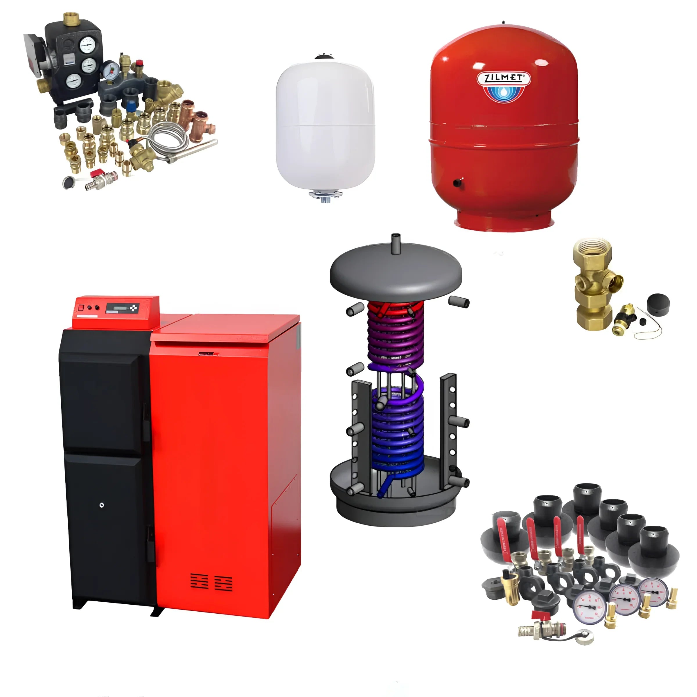 Heating and plumbing components of Pelletheizkessel Thermoflux Pelling Eco 25kW/230kg, umweltfreundliche heizlösung reager mit höchste sicher
