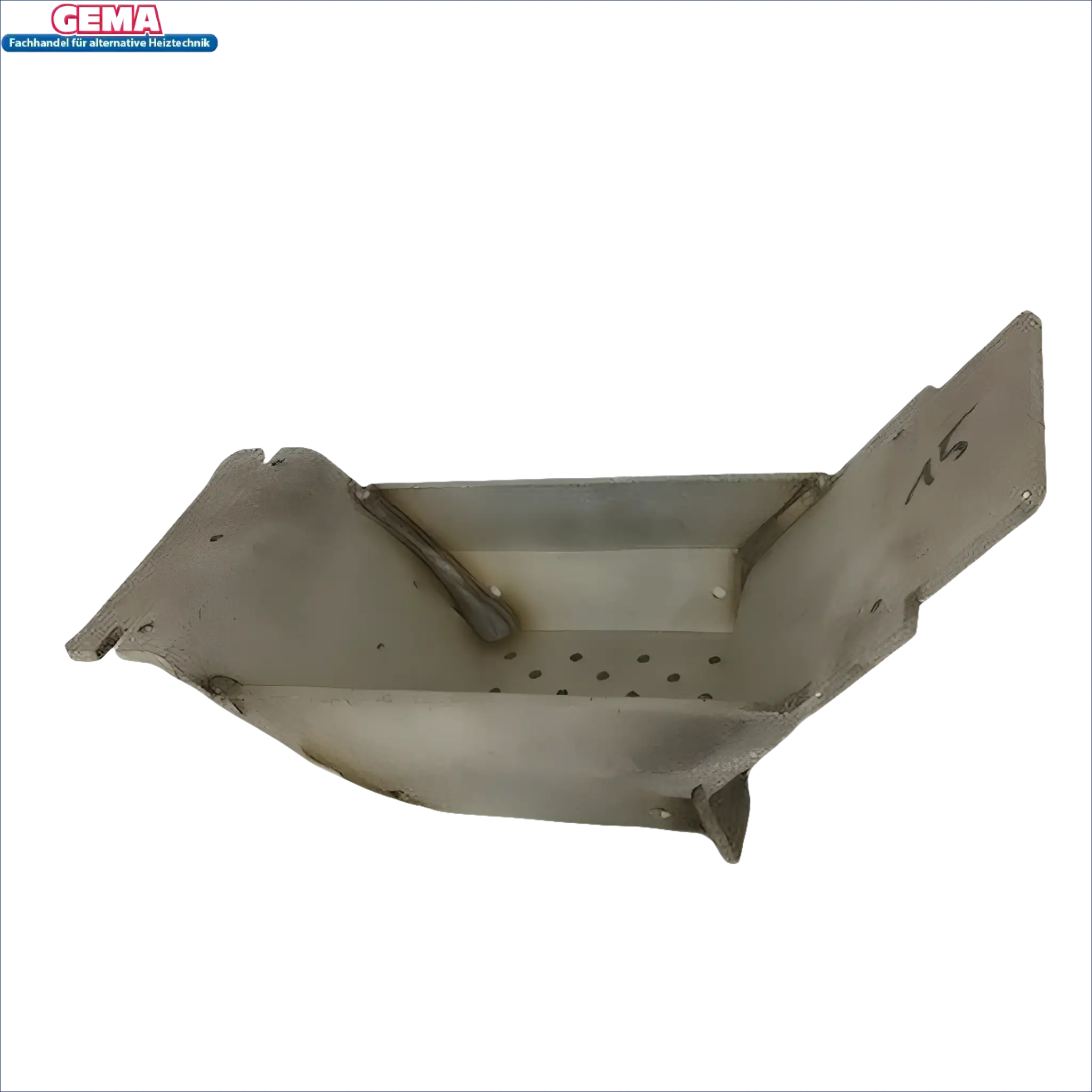 Metallische Aschenschale mit Perforationen für Defro Duo Ekopell Brennerschale