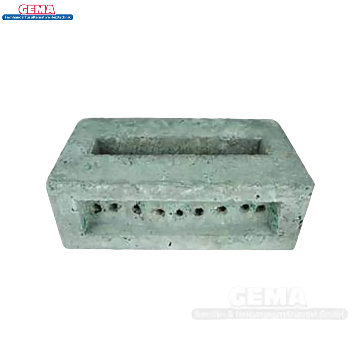 Rechteckiger Betonblock mit Löchern für Düsenstein Irleh Plus 30/40 kW