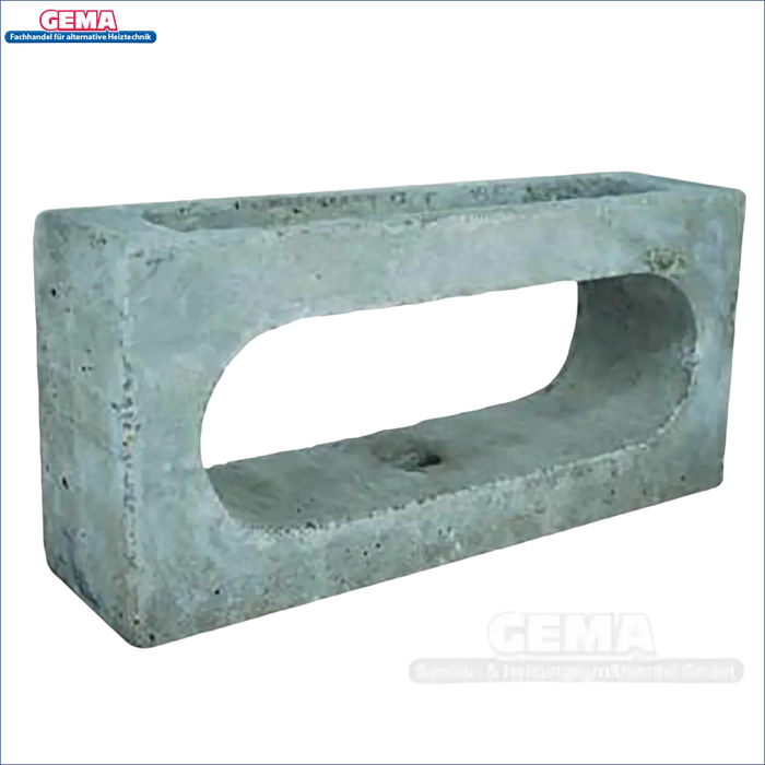 Rechteckiger Betonblock mit zentraler ovale Öffnung für Düsenstein Irleh Plus 60/80 kW