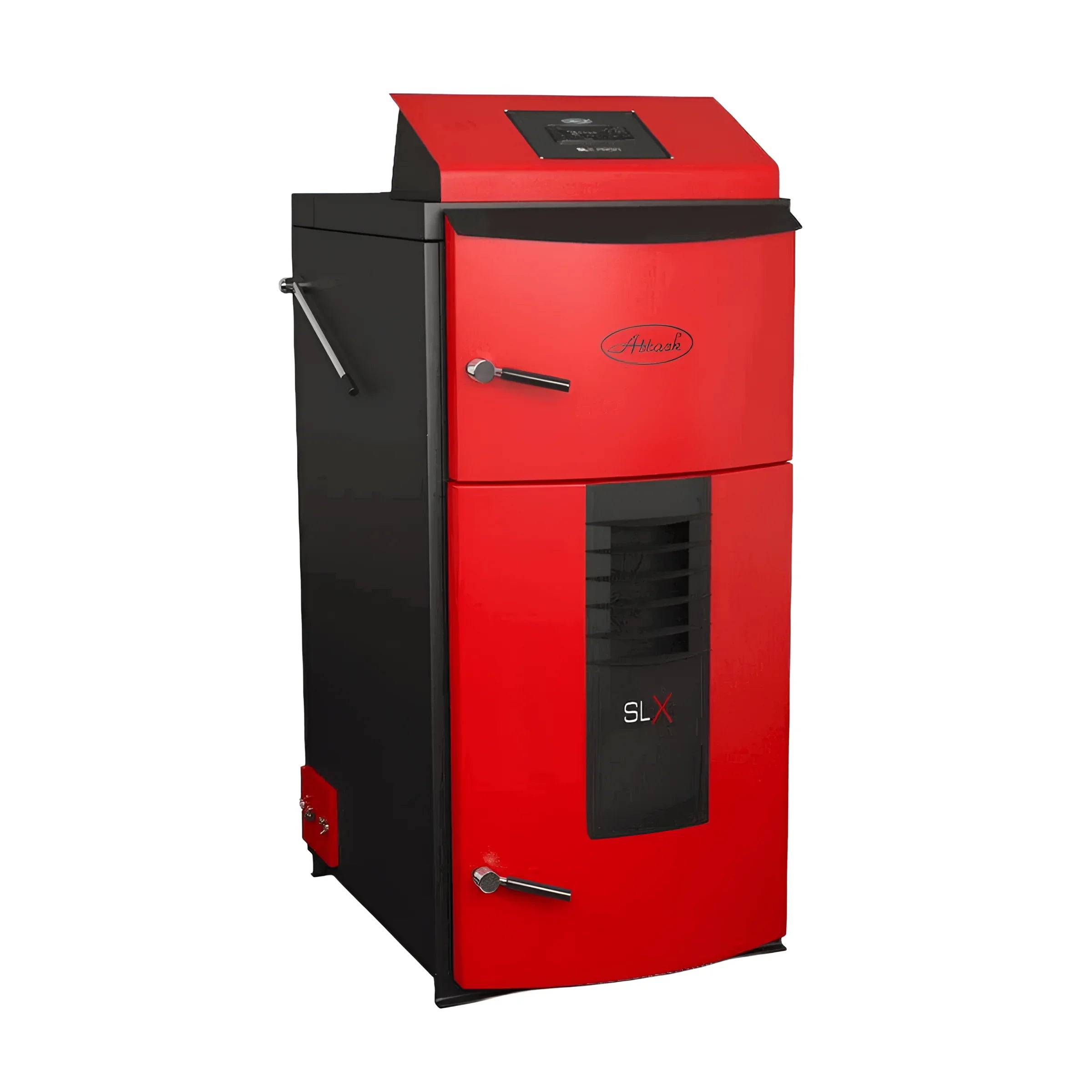 Image des Attack SLX Profi Holzvergaser 50 kW mit robuster Bauweise in Rot und Schwarz