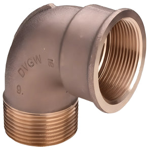 Bronzeflexwinkel 90° mit Außengewinde, ideal für Boiler-Zubehör und Rotgusswinkel