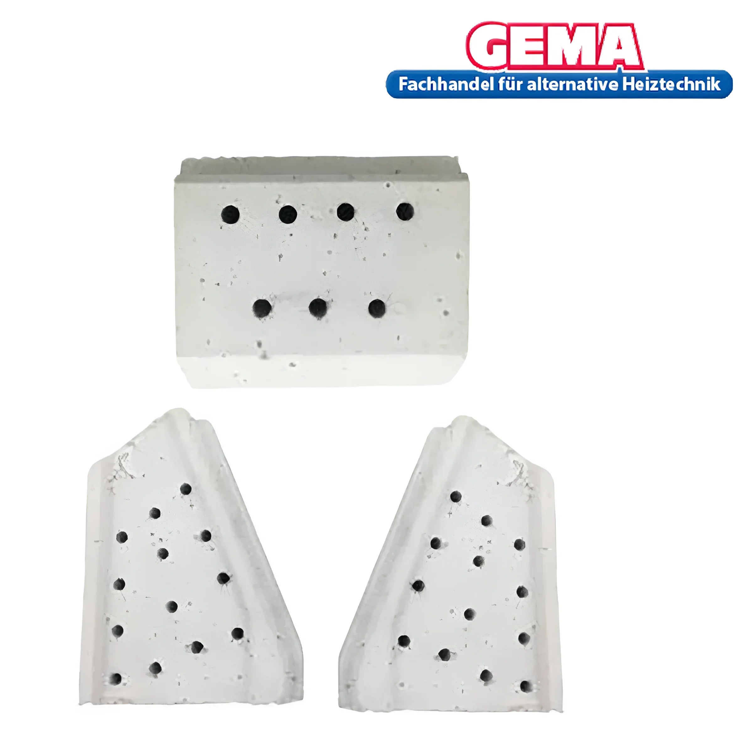 Perforierte graue Feuerfeststeine für Heizsysteme im Produkt Keramiksteine für Pelletbrenner Ecofire E+ und ES+