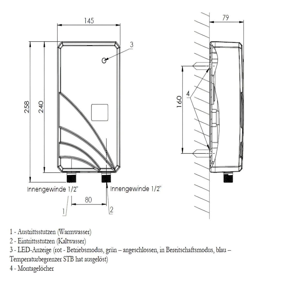 Elektromet NEO 230V Durchlauferhitzer 3,5 bis 5,5 kW - GEMA Shop