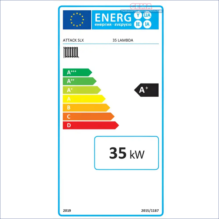 Energieeffizienzlabel für Attack SLX Lambda Touch Heizkessel Heizgerät