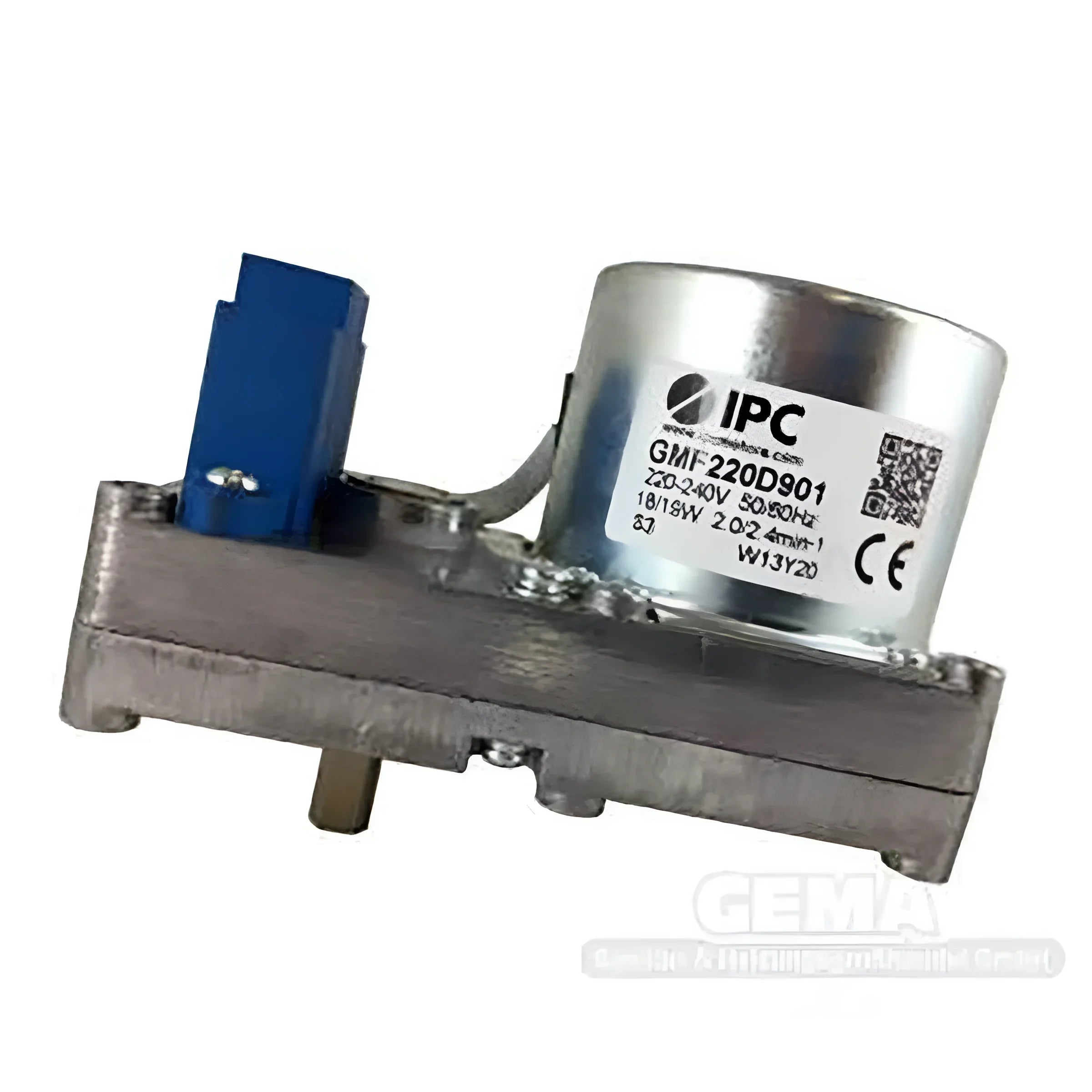 Silber und grauer Elektromotor mit blauer Anschluss für Pelletkessel Thermoflux Pelling Eco