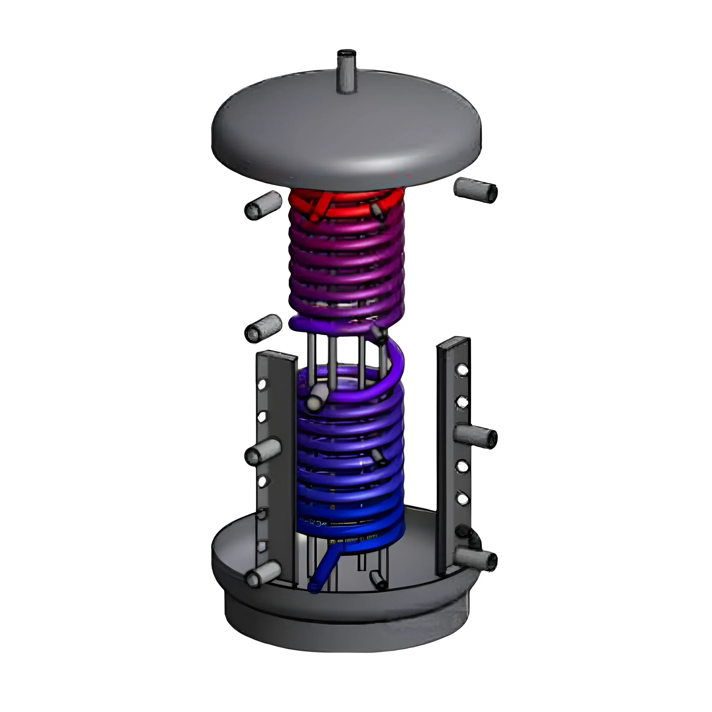 Gekrümmter Wärmetauscher mit Temperaturgradient für Thermoflux Pelling 25/230 mit Hygienespeicher