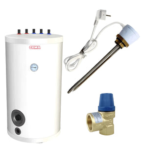 Weiße Brauchwasserspeicher 150 L mit Incoloy 825 Heizstab, technische Daten, Anschluss Vorlauf