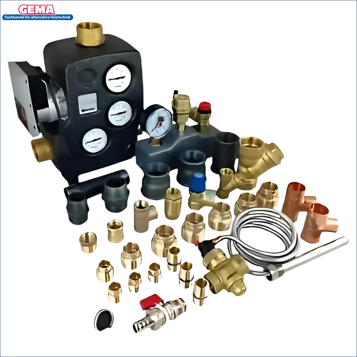 Plumbing and heating components for Moderne Holzvergaserheizung mit hoher Effizienz und Umweltfreundlichkeit