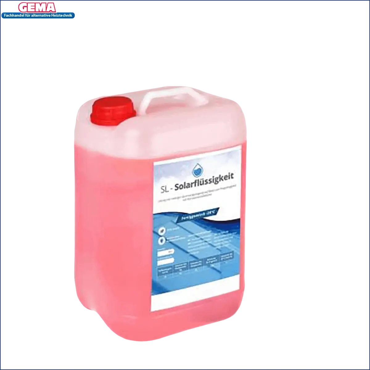 Pink Solarflüssigkeit in einem Plastikbehälter für das Produkt Solarflüssigkeit 20 Liter