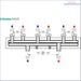 Technische Zeichnung eines Sunex Heizkreisverteilers Manifolds