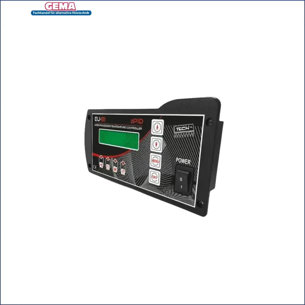 Schwarzer Temperaturregler mit Tasten und Display für Temperatursteuerung EU-81 zPID