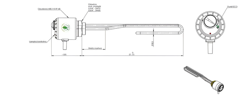 Trinkwasserspeicher 100 Liter plus Heizstab TERi 2,0 kW - GEMA Shop
