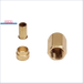 Set of brass fittings including a nut and two connectors, designed for durable plumbing applications.