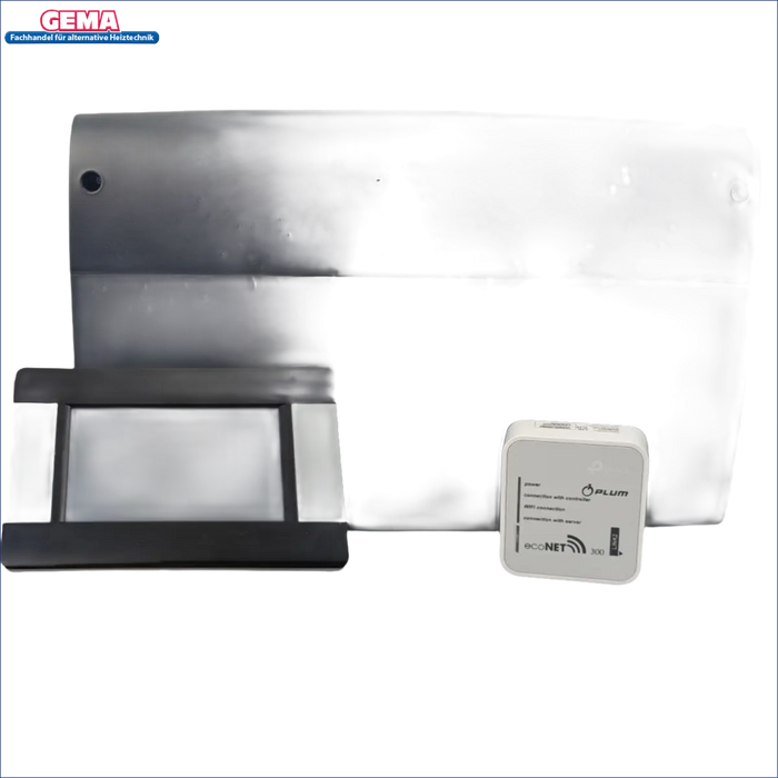 Schwarzes Steuerpult mit Display und weißem WLAN-Modul für Gema Control 920